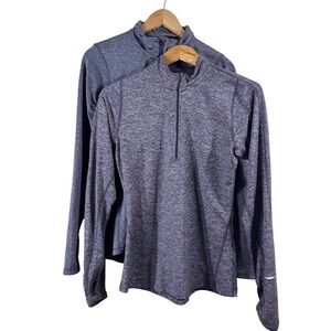 Lot of 2 Nike Reebok Women's Activewear Pullover Half Zip Purple Warm Up Size S